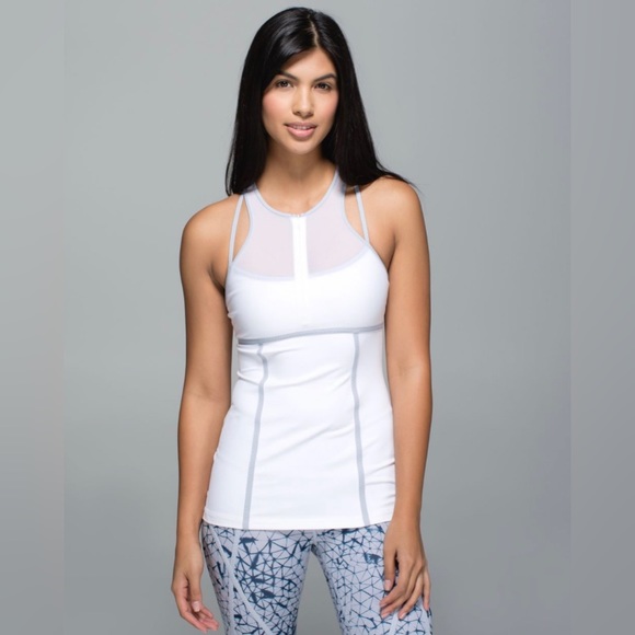 lululemon athletica Tops - Lululemon Women’s Pedal Pace Tank White Silver Fox Tank Top